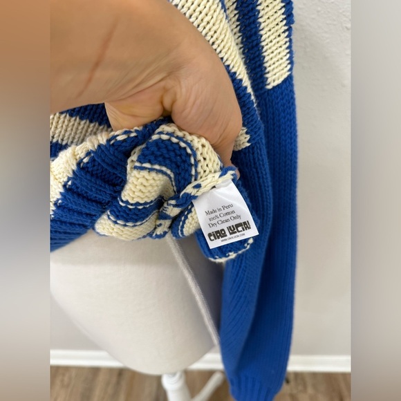 Ciao Lucia Venezia Sweater Striped Blue Collared Knit Size S - Picture 6 of 9